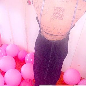 Black sexy custom vintage dress, zipper back with 3 straps for security.